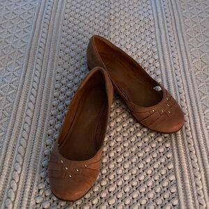 Naturalizer Camel Brown Women's Flats with Stud Accents